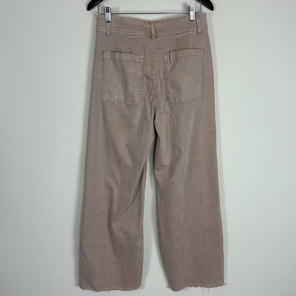 OAT New York Wide Leg High Waist Stretchy Tan Pants Size 8/29 - Picture 4 of 5